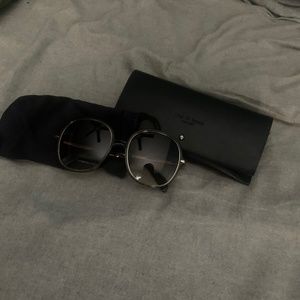 Rag & Bone Green and Gold Sunglasses Modern Design